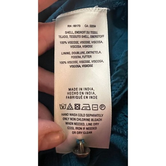 ANTHROPOLOGIE Meadow Rue teal dress size 8 short sleeve, stretch, mid length - Picture 10 of 12